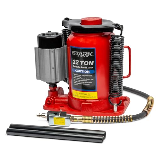 Stark USA 32-Ton Hydraulic Bottle Jack Air-Operated Bottle Jack Lift (64,000lbs) Capacity Portable Low Profile Manual Hydraulic Jack with Handle