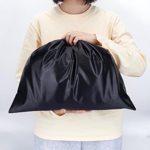 NBEADS 12 Pcs Dust Bags for Handbags Imitation Silk Storage Bags Portable Drawstring Pouch Cloth Travel Bags for Handbags Purses Shoes Boots Black 39.7x50cm - Image 3