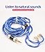 KZ Headphone/Earbuds/in-Ear Earphone Upgrade Cable,Upgrade 498-core Single Crystal Copper Silver-Plated Cable 0.75MM 2pin Gold-Plated pin 3.5mm Audio Plug (C Pin Translucent Blue)