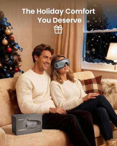 Image of RENPHO Limited Edition Eye Massager with Heat and Cooling Voice Control, Fathers Day Dad Gifts for Husband Men, FSA Eligible HSA, Eye Mask for Dry Eyes Head Tension and Stress Relief - Eyeris 3