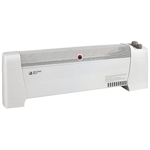 BEYOND HEAT Electric Baseboard Heater, 1500W Convection Heater with Adjustable thermostat and Overheat Protection, Slient Operation Heater for indoor use, White Cover