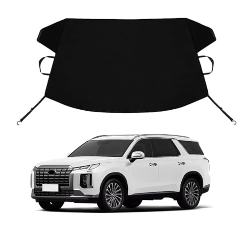 Image of Palisade Custom Windshield Cover for Ice and Snow Hyundai Palisade Heavy Duty 600D Oxford Fabric Windshield Protector Fit Waterproof Frost Snow Cover Winter Car Accessories