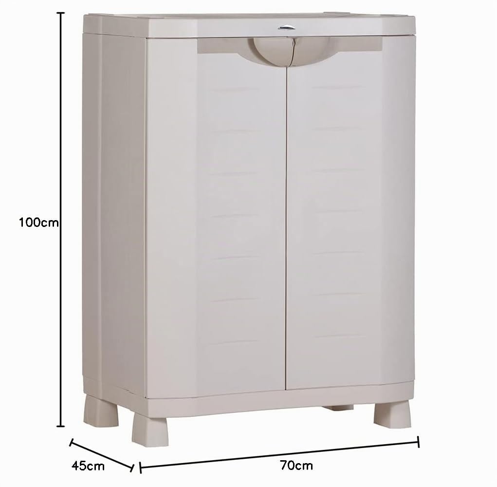 Plastiken M258511 Armoire en résine 2 étagères Moyenne 100 x 70 x 45 cm