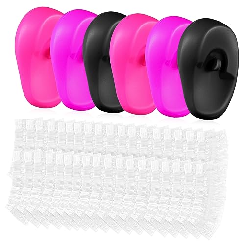 UKCOCO 206pezzi Copri Orecchie Usa e Getta Per Doccia e Tintura Capelli Paraorecchie Protettivi in Silicone Per Capelli Impermeabili Comodi e Facili Da Usare Adatti Per Casa Hotel e Parru