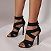 Hbeylia Stiletto High Heels Sandals for Women Fashion Crisscross Strap Womens Classic High Heeled Back Zipper Dressy Pumps Sandals Ladies Party Wedding Dress Shoes
