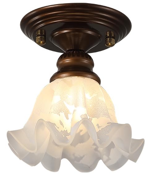 Lámpara de techo rústica de flores para iluminar pasillos y entradas cálidas