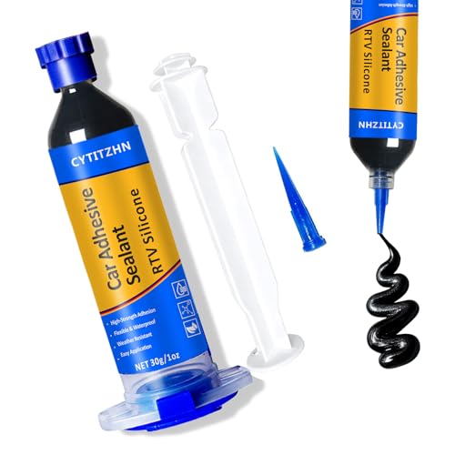 Image of RTV Silicone Adhesive Sealant for Cars - 100% Waterproof Silicone Automotive Sealant, High Strength Flexible Crack-Proof - Black Caulk for Windshield, Door, Gasket & Trim Repair (1oz /30g)