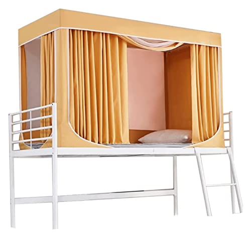 Cortina de cama para dormitorio universitario de 120x190 cm en color amarillo