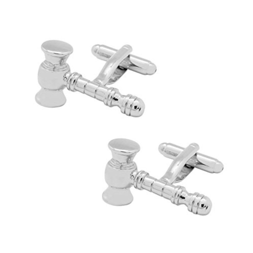 The Tie Hub Quirky Brass Cufflinks For Men (Silver Hammer of Justice) (B01M1JPKAK) Amazon Price History, Amazon Price Tracker