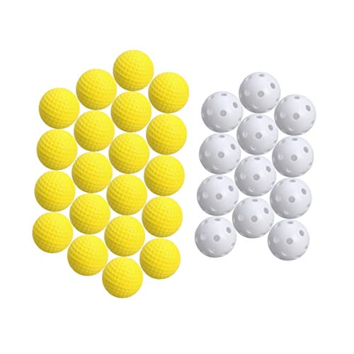 Yardwe Sports Training Balls 20pcs Practice Golf Balls Perforated Lightweight for Warm-ups Practice Games