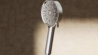 Cobbe Hard Water Filter Shower Head and 1.5m Hose with Holder, 20-Layer Filtration, High Pressure, 6 Spray Modes, Large Powerful Handheld Showerhead for Residual Chlorine Remove, Low Water Pressure