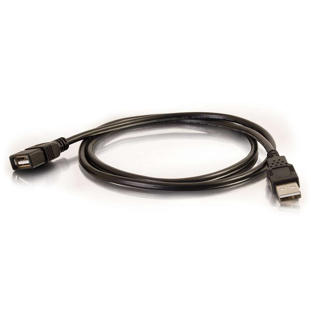 C2G Cavo Di Prolunga USB 2.0 Da Maschio A Femmina 2 Metri Nero - Estensione Per Tastiere, Mouse, Stampanti