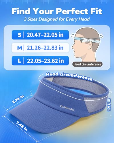 Image of Sport Sun Visor Hat for Women Men - Lightweight Stretchy Polyester Spandex Quick Dry Sweatband Wrinkle Resistant