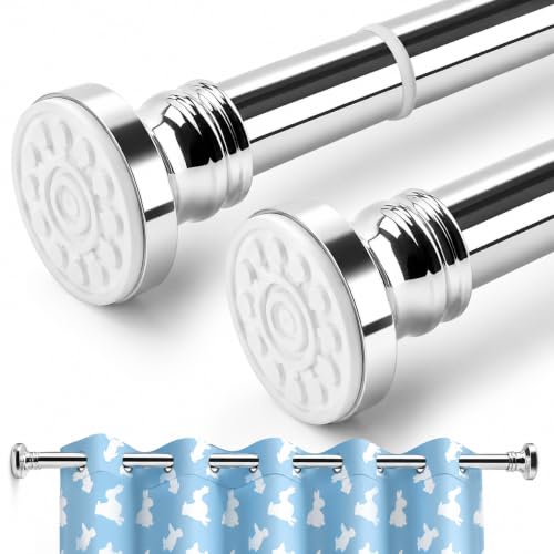 BreeRainz Tringle Rideau Extensible sans Percage De 110 à 290 cm Barre Rideau Barre de Douche Ajustable pour Fenêtre, Salle de Bain, Placard, Armoire,...