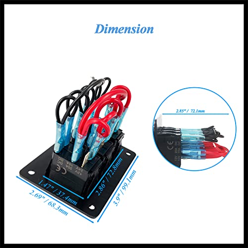 Image of 3 Gang Custom Toggle Switch Panel Blue Led Waterproof UTV Rocker Switch Panel for Car Boat Truck Off Road Vehicle RV RZR IP66