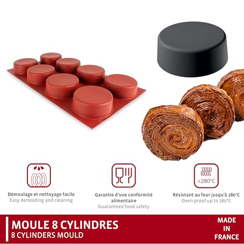 Moule cylindre silicone 8 alvéoles Maé à cuisson homogène - 4