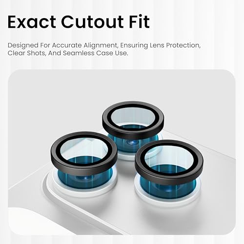 Image of CASEGEAR Clear Pro Camera Lens Protector Compatible With iPhone 17 Pro | HD Clarity | Scratch Resistant | Complete Coverage | Easy Installation | Black
