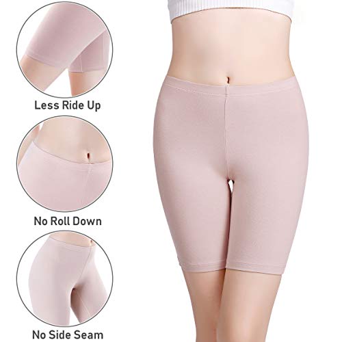 Image of wirarpa Women's Cotton Boy Shorts Underwear Anti Chafing Soft Biker Short Plus Boy Shorts Panties 4 Pack, Multicolor05-4 Pack