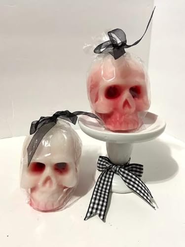 Set 2 Skull Shaped Bleeding Candles Halloween Spooky...