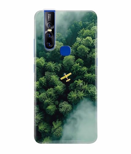 Image of Aeroplane Travel World Printed Hard Back Case Cover & Compatible for Vivo V15 (Multicolor) - D1805