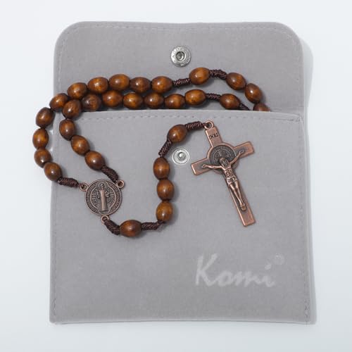 komi handmade wooden catholic rosaries rosary beads necklace from bethlehem wood christian prayer holy soil medal amp metal cross for catholic or christian gift