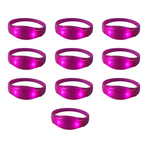 10 braccialetti luminosi con effetto luce lampeggiante, con attivazione vocale
