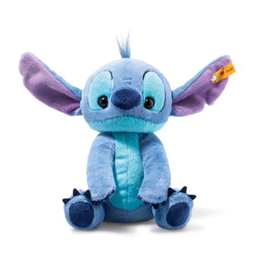 Steiff Disney Originals Stitch 024696   Juguete de Peluche con Ojos de plástico, para niños y niñas, Amigos, 22 cm, Azul Medio