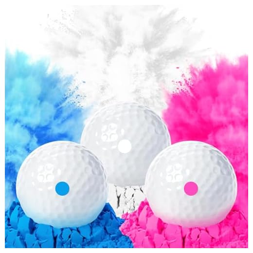 THIODOON 3 Pack Gender Reveal Exploding Golf Balls Prank Golf Balls Funny Joke for Golfers Best Gift for Expecting Parents 3 Piece Set（Blue Pink White）