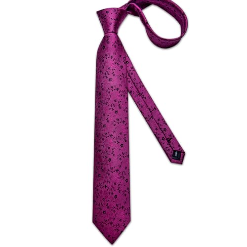 Image of DiBanGu Mens Paisley Tie Set Silk Woven Jacquard Necktie and Pocket Square Cufflinks Gift Set for Wedding Bussiness