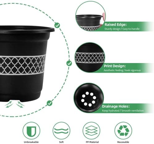 MIXC Plant Pots Outdoor Plastic Nursery Pots 100 Pack Small Flower Pots 10cm Potting Pots Seed Growing Pot for Seedlings Garden Multifunctional Garden Planter Multicolour