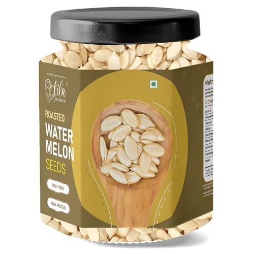 Image of LILA DRY FRUITS Roasted Watermelon Seeds 100 Grams | Crunchy Healthy Snack Plant Protein Rich Seeds | Daily Nutrition & Guilt Free Snacking Perfect for Gifting