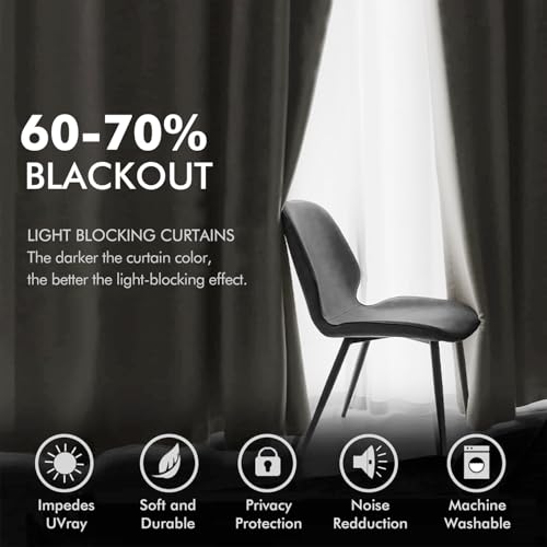 MIULEE Velvet Curtains Ivory Elegant Grommet Curtains Thermal Insulated Soundproof Room Darkening Curtains/Drapes for Classical Living Room Bedroom Decor 52 x 90 Inch Set of 2 by MIULEE - Image 4