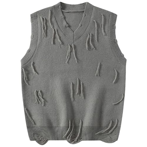 Chaleco de punto para mujer estilo cárdigan holgado con flecos 1