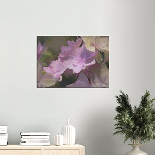 Art mural floral lilas en toile encadrée 50x70 cm pour salon