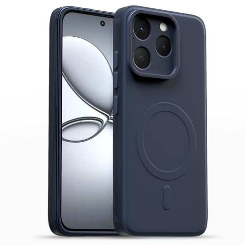 Image of Pikkme Back Cover for Realme 15T 5G / Realme Narzo 90 5G Soft Matte Silicone Mag-Safe Design (Mag-Safe Not Support) Camera Protection | Slim Fit Bumper Cover (Blue)