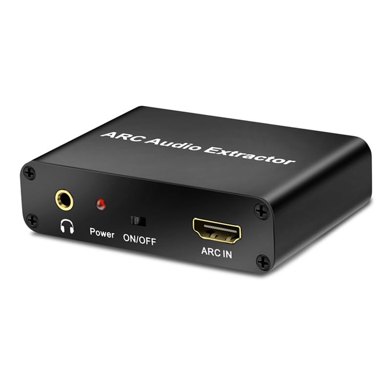HDMI ARC Audio Extractor, SPDIF Optical Coaxial to RCA 3.5mm Stereo Audio Converter Adapter, Support 192kHz & 5.1CH for HDTV, Headphone Amp for Home