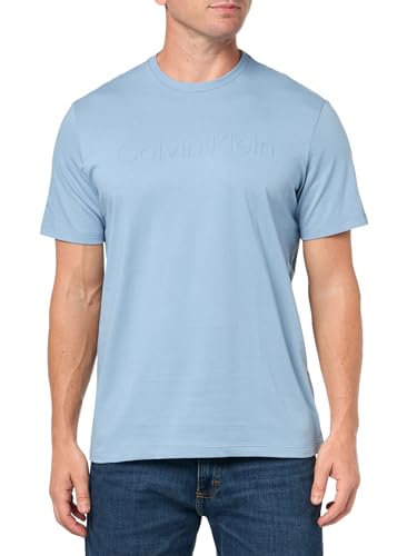 Calvin Klein Men's Relaxed Fit CK Logo Crewneck T-Shirt Faded Denim