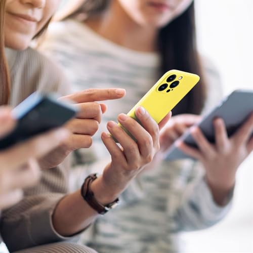 Coque silicone iPhone 15 Pro eviter rayures ecran objectif arriere jaune - 6