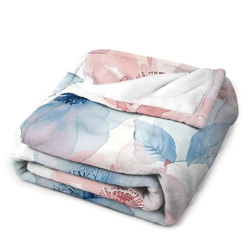 Couverture micro polaire bleue 177x203 cm en flanelle légère