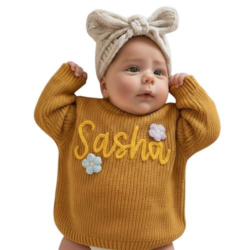 Personalized Baby Sweater with Name - Custom Knit Sweater for