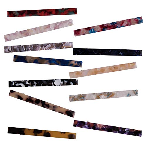Duufin 12 Pieces Acrylic Hair Clips Resin Alligator Hair Clips Duckbill Hair Clips Elegant Barrettes for Women and Girls