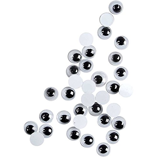 Googly Eyes, D: 6 mm, non appiccicoso, 1000 pezzi