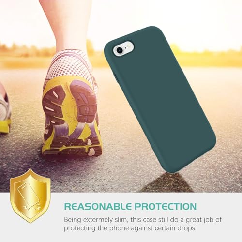 Image of VONZEE iPhone 7 /8 /SE /SE (3rd Gen) Cover Wireless Charging Support, Liquid Silicone Gel Rubber Shockproof Case Candy Phone Cases for iPhone 7 /8 /SE /SE (3rd Gen) (Forest Green)