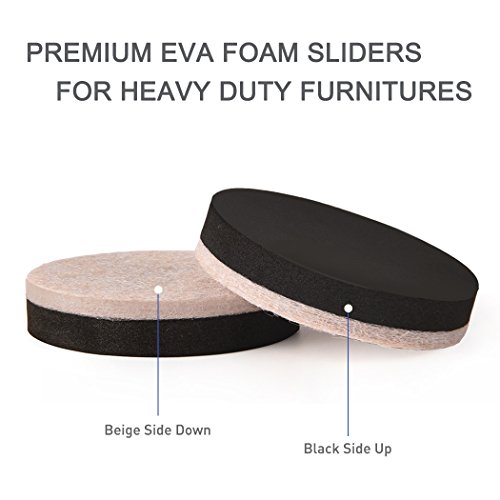 24 Pieces Furniture Sliders 2 Inch Round Felt Furniture Slider Reusable Heavy Duty Furniture Moving Pads For Hardwood Floors And Other Hard Surfaces #TOP1