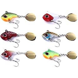 Señuelos Para Pescar Bagres TUXIBIN Juego de 6 señuelos de pesca, señuelos artificiales, señuelos artificiales, señuelos de pesca para perca, trucha, lucio, lucioperca, bagre