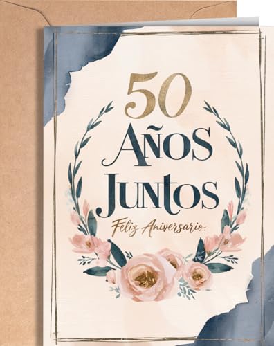 Greeting Cards for Everyone Tarjeta de Felicitación de Bodas de Oro   Tarjeta Regalo Original 50 Aniversario de Bodas de Oro   Ideas 50 Aniversario   50 Años de Casados   EU 167