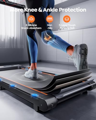 Image of Acezoe Foldable Treadmill with 0-15% Incline and Handle Bar, 2.5HP Treadmills for Home, Under Desk Treadmill with 300LBS Capacity, Walking Pad with Speaker, APP /Remote Control