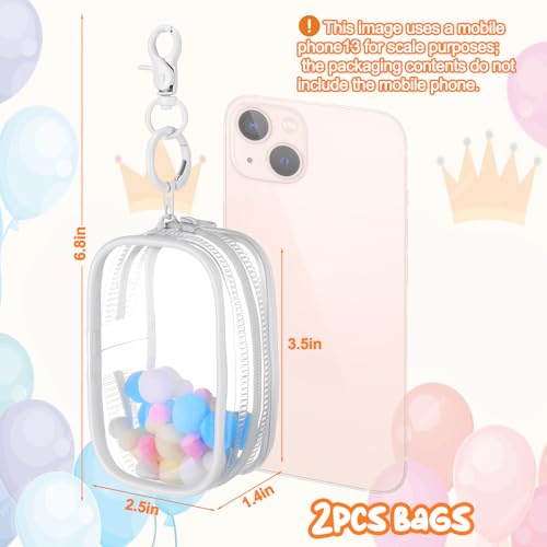 Image of Mity rain 2PCS 3.5inch Clear Figure Display Bag with Keychain for Sonny Baby, Blind Box Display Case, Great Carrying Case Gift for Mini Figure /Doll Collectors