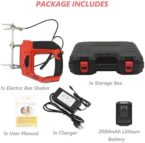 Rechargeable Beehive Frame Shaker with 2000mAh Battery, 4 Speed Settings, Gloves & Protective Case – Essential Tool for Efficient Honey Harvesting in Beekeeping