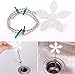 10 Pack Shower Drain Protector Hair Catcher, Drain Clog Remover,Flower Shower Hair Cleaning Chain for Bathroom, Kitchen, Bathtub（White）